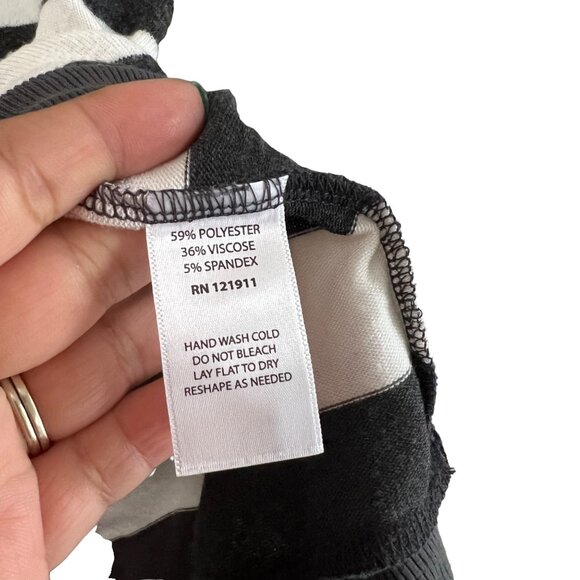 LNA Gray White Striped Vneck Cut Out Long Sleeve Pullover Sweater Size XSmall - Picture 4 of 6